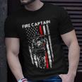 Fire Captain Chief American Flag Firefighter Captain T-Shirt Gifts for Him