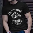 First Time Daddy New Dad Est 2023 Fathers Day Dad Baby Kids Unisex T-Shirt Gifts for Him