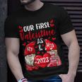 Our First Valentine As Mr And Mrs 2023 Hearts Valentines Day T-Shirt Gifts for Him