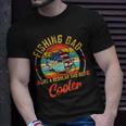 Fishing Dad Like A Regular Dad But Cooler Retro Vintage American Flag Unisex T-Shirt Gifts for Him