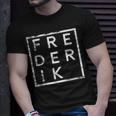 Frederik T-Shirt Personalisiert, Vintage Namensaufdruck Geschenke für Ihn