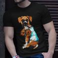 Funny Boxer Dog I Love Dad Tattoo Boxer Lover Gift Unisex T-Shirt Gifts for Him