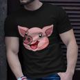 Funny Cute Pig Face Farm Adorable Pink Piglet Lover Farmer Unisex T-Shirt Gifts for Him