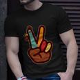 Funny Cute Thanksgiving Hand Turkey Peace Sign Unisex T-Shirt Gifts for Him