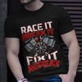 Funny Racing Mechanic Race It Break It Fix It Repeat Unisex T-Shirt Gifts for Him