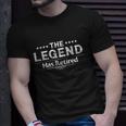 Funny The Legend Has Retired For Men Women Retirement Unisex T-Shirt Gifts for Him