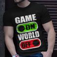 Game On World Off Gamer Gaming Konsole Gamepad Zocken T-Shirt Geschenke für Ihn