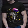 Genderfluid Pride Orca Genderfluid Unisex T-Shirt Gifts for Him