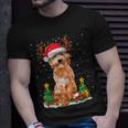 Goldendoodle Christmas Tree Lights Pajama Dog Xmas T-shirt Gifts for Him