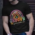 Groovy Grandma Rainbow Colorful Flowers Design Grandmother Unisex T-Shirt Gifts for Him