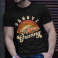 Groovy Granny Retro Rainbow Colorful Flowers Design Grandma Unisex T-Shirt Gifts for Him