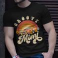 Groovy Mimi Retro Rainbow Colorful Flowers Design Grandma Unisex T-Shirt Gifts for Him