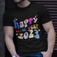 Guten Rutsch Ins Neue Jahr Groovy Fonts 2023 T-Shirt Geschenke für Ihn