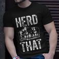 Herd That Funny Cows Cowboy Dad Joke Fathers Day Gift Unisex T-Shirt Gifts for Him