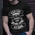 Herren 45 Geburtstag Mann Geschenk Lustig Captain Kapitän T-Shirt Geschenke für Ihn