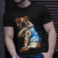 I Love Dad Tattoo English Bulldog Dog Dad Tattooed Unisex T-Shirt Gifts for Him