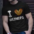I Love Weiners Hotdogs Frankfurter Wiener Frank Sausage Bun Unisex T-Shirt Gifts for Him