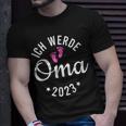 Ich Werde Oma 2023 T-Shirt, Lustiges Oberteil mit Fußabdrücken Geschenke für Ihn