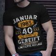 Januar 1983 Lustige Geschenke 40 Geburtstag Mann Frau T-Shirt Geschenke für Ihn