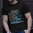 Klaus T-Shirt Personalisiert, Mehrseitiger Spruch und Blaues Fantasiemotiv Geschenke für Ihn