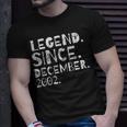 Legende Seit Dezember 2002 Geburtstagsfeier Männer Frauen T-Shirt Geschenke für Ihn