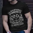 Legenden 2003 Geboren T-Shirt, 20. Geburtstag Mann Humorvoll Geschenke für Ihn