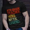 Lehrer Der 8 Klasse Held Mythos Legende Vintage-Lehrertag T-Shirt Geschenke für Ihn