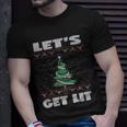 Lets Get Lit Funny Ugly Christmas Cool Gift Unisex T-Shirt Gifts for Him
