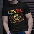 Level 100 Days Of School Unlocked Gamer Playing Videogames T-Shirt Gifts for Him