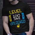 Level 100 Days Of School Unlocked Gamer Video Games Boys V20 T-shirt Gifts for Him