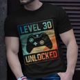 Level 30 Unlocked Shirt Video Gamer 30Th Birthday Gifts Tee Unisex T-Shirt Gifts for Him