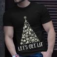 Lets Get Lit Weihnachtsbaum Geschenke Lebkuchen Schneemann T-Shirt Geschenke für Ihn