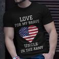 Love For My Brave Uncle In The Army American Heart Unisex T-Shirt Gifts for Him