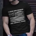 I Love One Woman & Several Guns Vintage Usa Flag Dad Grandpa T-shirt Gifts for Him