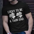 Lucky To Be A Twin Dad St Patricks Day Unisex T-Shirt Gifts for Him