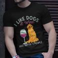 Lustig Ich Mag Hund Und Wein T-Shirt Geschenke für Ihn