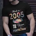 Made In 2005 Floral 18 Year Old 18Th Birthday For Girls T-shirt Gifts for Him