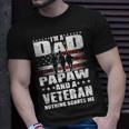 Mens I Am A Dad A Papaw And A Veteran Fathers Day Gift Unisex T-Shirt Gifts for Him