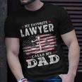 Mens My Favorite Lawyer Calls Me Dad Usa Flag Dad Father Gift Unisex T-Shirt Gifts for Him
