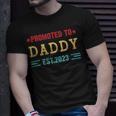 Mens Promoted To Daddy 2023 New Dad Fathers Day Baby Daddy Unisex T-Shirt Gifts for Him