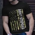 Mens Vintage Army Stepdad Usa Flag Camouflage Father’S Day Bbmtswy Unisex T-Shirt Gifts for Him