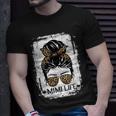 Mimi Life Women Messy Bun Leopard Decor Grandma Unisex T-Shirt Gifts for Him