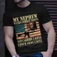 My Nephew Wears Combat Boots Military Proud Army Uncle Gift For Mens Unisex T-Shirt Gifts for Him