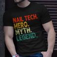 Nail Tech Hero Myth Legend Vintage Maniküreist T-Shirt Geschenke für Ihn