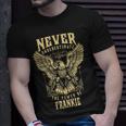 Never Underestimate The Power Of Frankie Personalized Last Name Unisex T-Shirt Gifts for Him