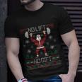 No Lift No Gift Ugly Christmas Sweater Gym Santa Long Sleeve Long Sleeve Tshirt Unisex T-Shirt Gifts for Him