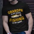 Opa Ist Mein Name Angeln Ist Mein Spiel Opa Fishing T-Shirt Geschenke für Ihn