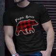 Papa Bear Men Red Plaid Christmas Pajama Family Dad Unisex T-Shirt Gifts for Him