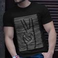 Peace Sign Finger Gesture I Hippie Peace Sign Unisex T-Shirt Gifts for Him