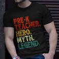 Pre-K Teacher Hero Myth Legend Vintage Lehrertag T-Shirt Geschenke für Ihn